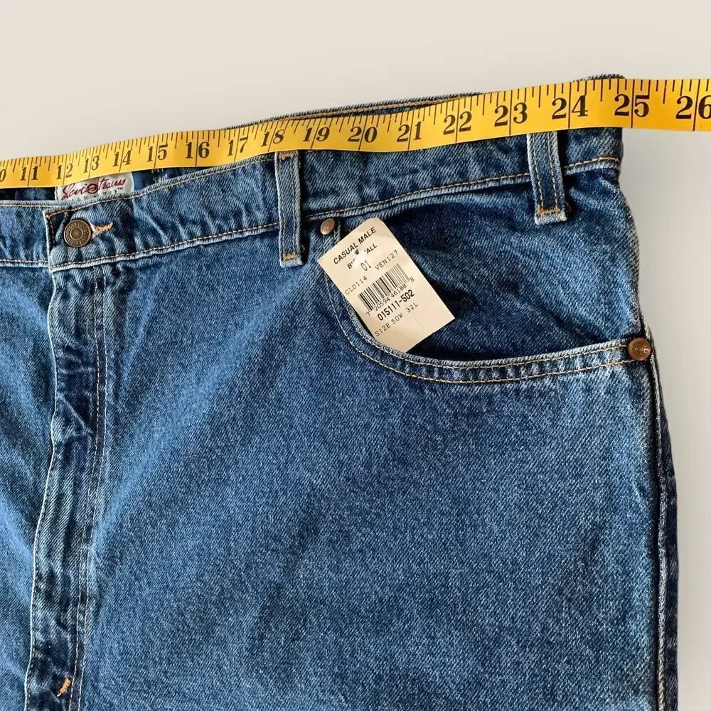 Levi's 540 Vintage 90s Relaxed Fit Tapered Denim Blue Jeans Men Size 50X32 New
